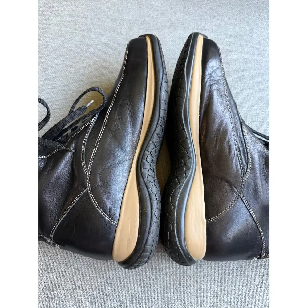 4US Cesare Paciotti 4US Black Leather High Top Sneakers Men's 39 US 7.5 - 8
